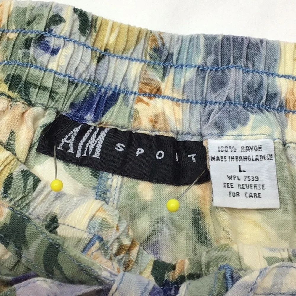 VTG Shorts A/M Sport A-Line Floral Print with Pockets Sz.L - Picture 2 of 9